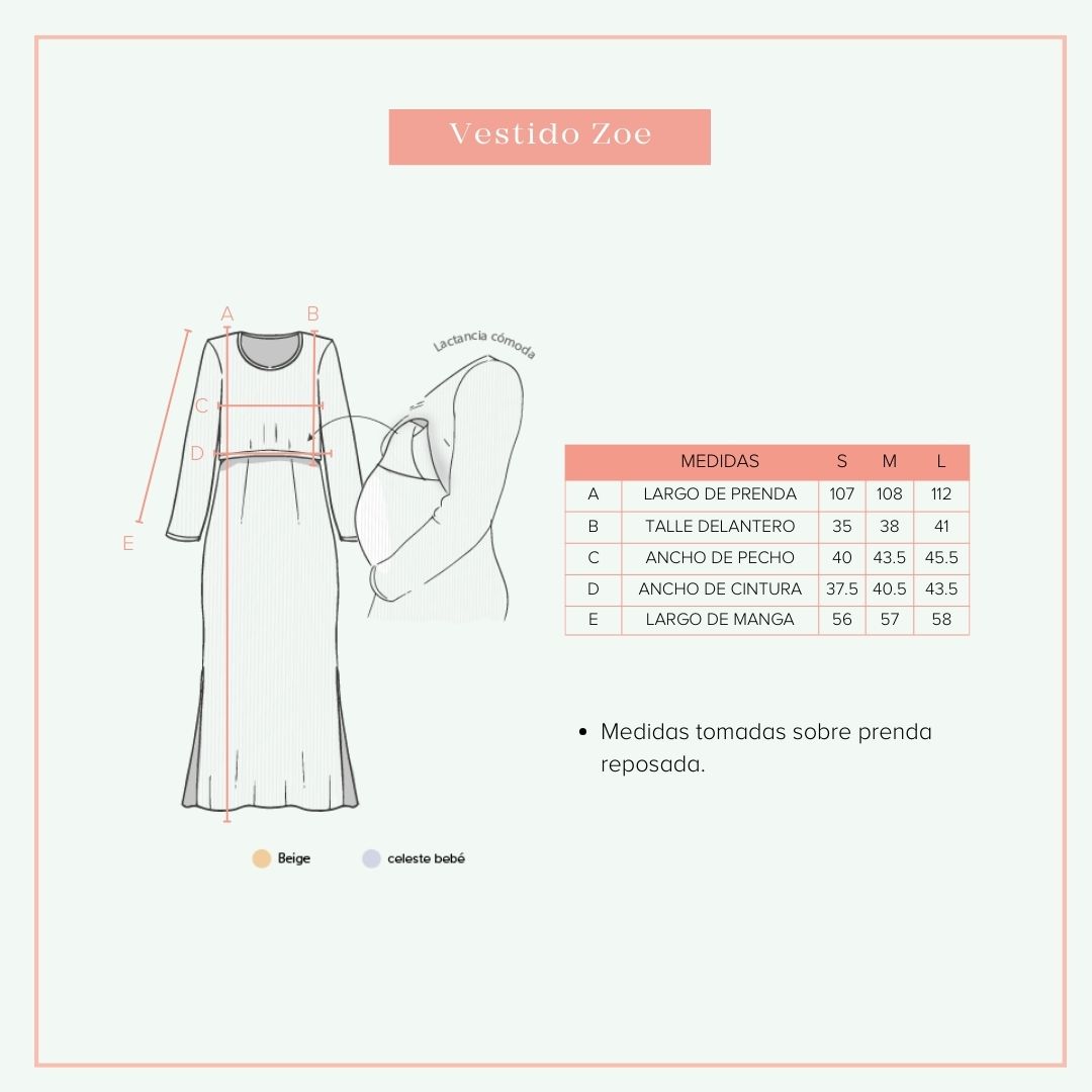 Guia de tallas Vestido Zoe