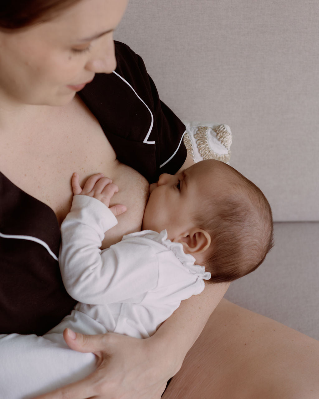 Pijama Luna - Negro, embarazo y lactancia