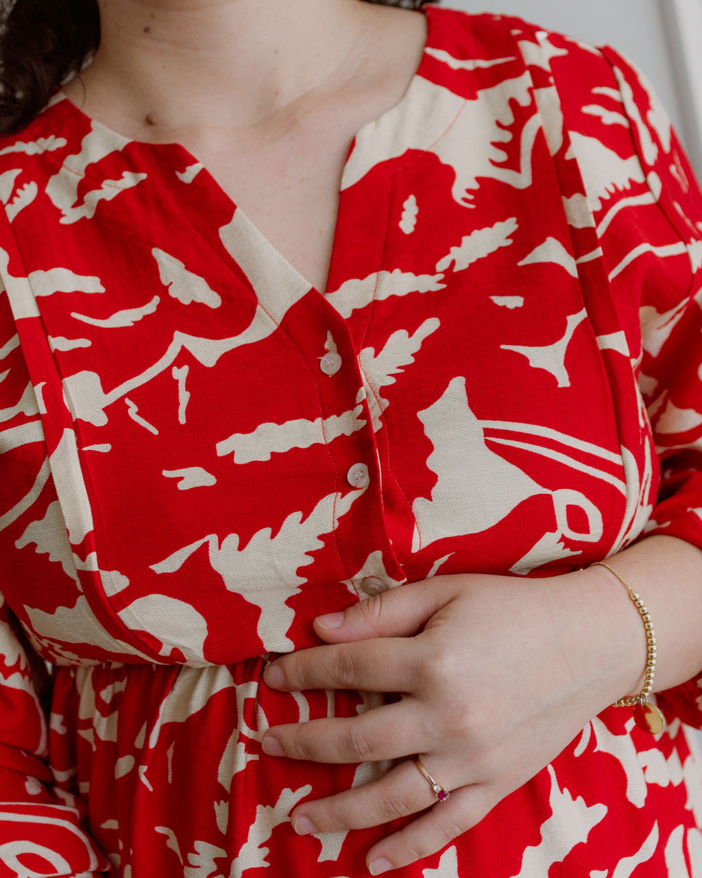 Vestido Mila - print rojo, Embarazo y Lactancia