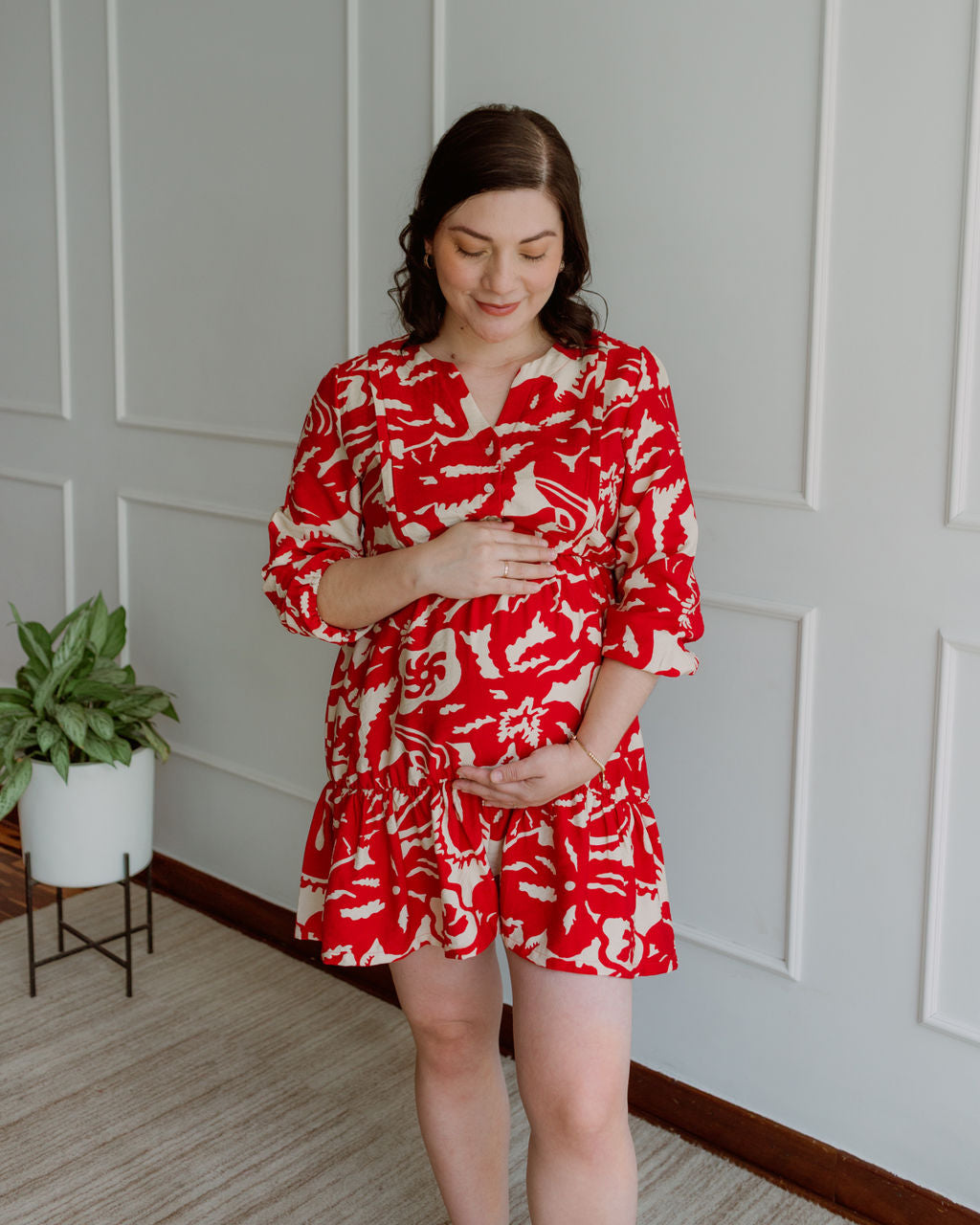 Vestido Mila - print rojo, Embarazo y Lactancia