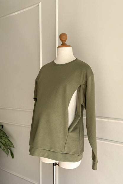 Polera Abigail- Verde pesto, Embarazo y Lactancia