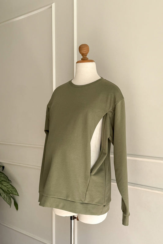 Polera Abigail- Verde pesto, Embarazo y Lactancia