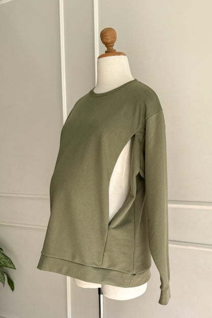 Polera Abigail- Verde pesto, Embarazo y Lactancia