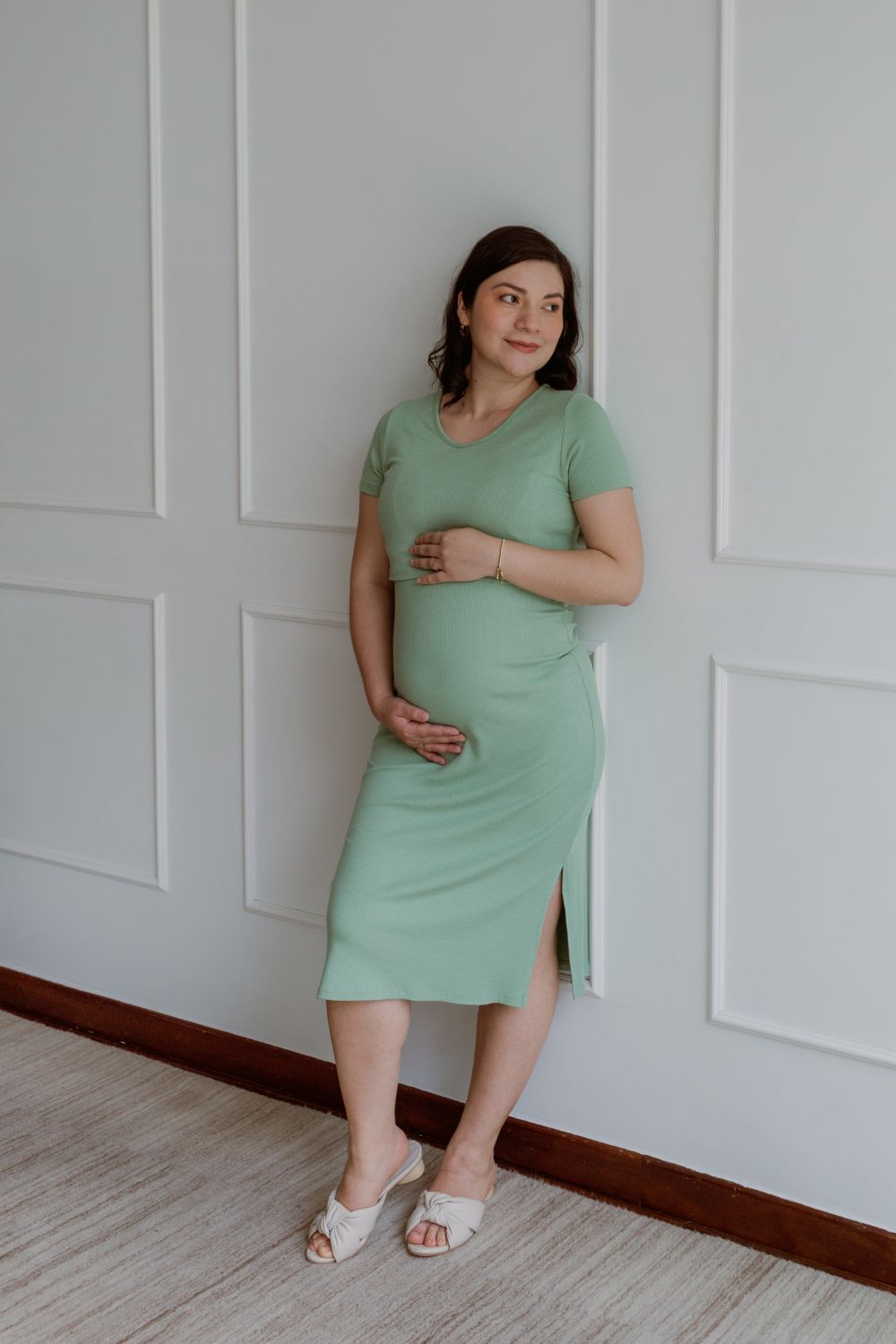 Vestido Lía - Verde esmeralda, Embarazo y Lactancia