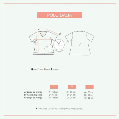 Guia de tallas de polo Dalia