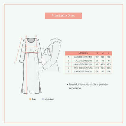 Guia de tallas Vestido Zoe