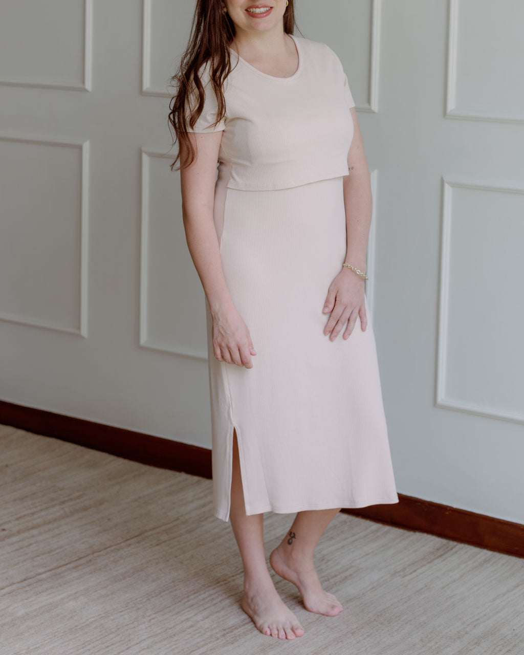 Vestido Lía - Beige, Embarazo y Lactancia