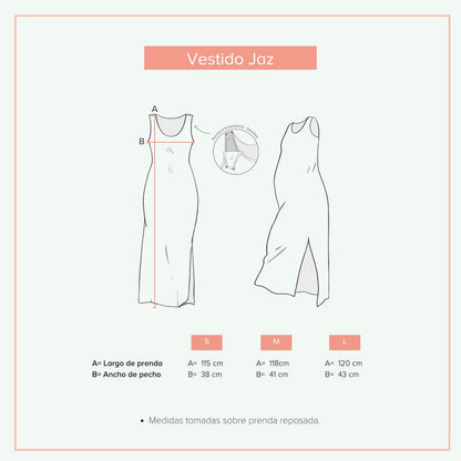 Guía de tallas del vestido Jaz.