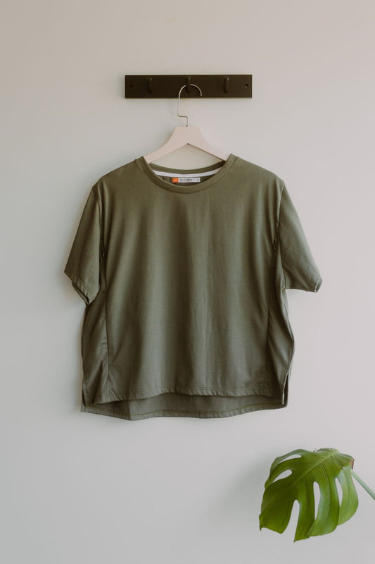 Polo Básico Crop - Verde Militar, Embarazo y Lactancia